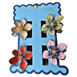 Sunday State Floral Hair Clips Set